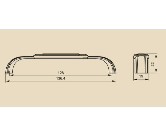 Ручка скоба для мебели Sagittario FS-139 128, 128 мм, олово старое/белый (ТЗ). - 1