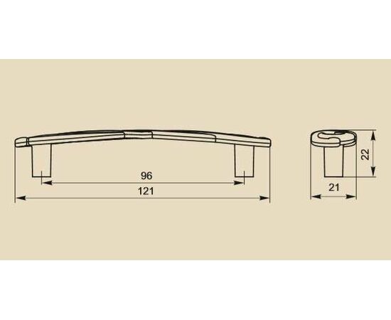 Ручка скоба для мебели Sagittario FS-140 096, 96 мм, бронза полированная (ТЗ). - 1