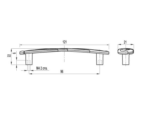 Ручка скоба для мебели Sagittario FS-140 096, 96 мм, золото (ТЗ). - 1