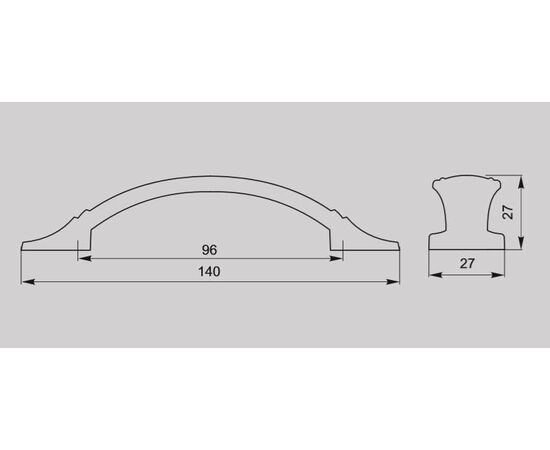 Ручка скоба для мебели Валмакс FS-144 096, 96 мм, бронза старая (ТЗ). - 1
