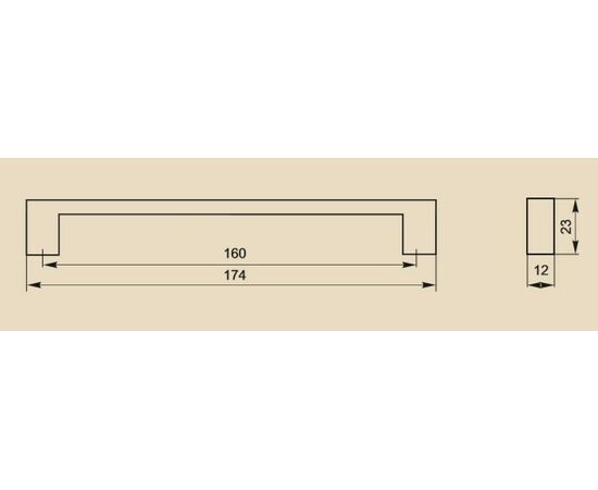 Ручка скоба для мебели Sagittario FS-161 160 Cr, 160 мм, хром глянцевый (ТЗ). - 1