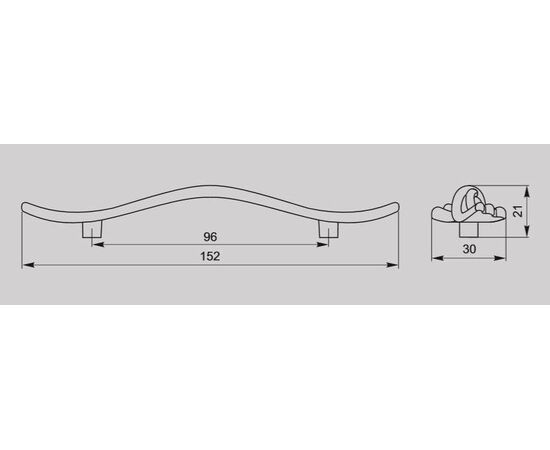 Ручка скоба для мебели Валмакс FS-181 096, 96 мм, бронза старая (ТЗ). - 1