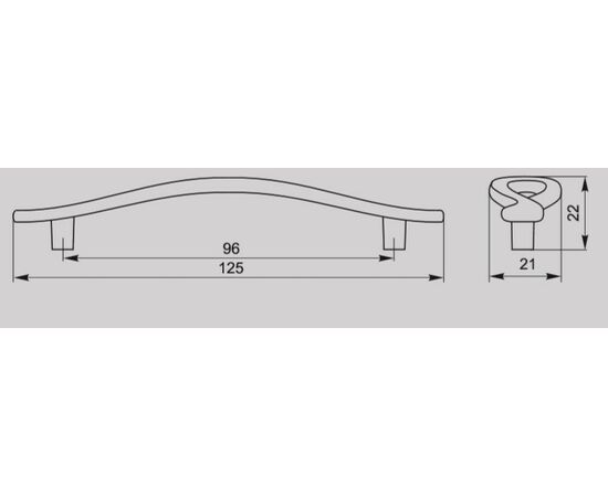 Ручка скоба для мебели Валмакс FS-188 096 Cr, 96 мм, хром глянцевый (ТЗ). - 1