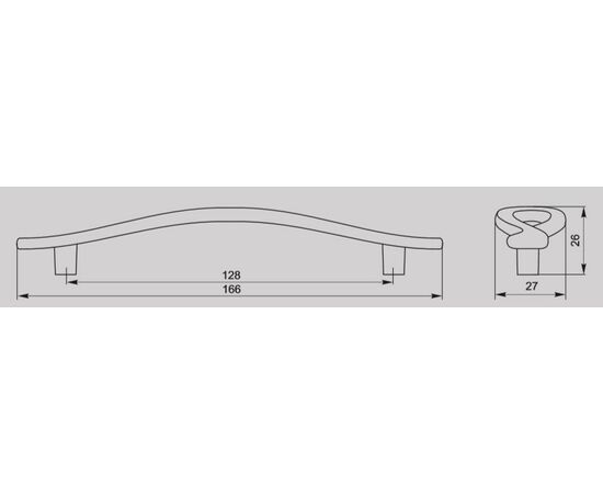 Ручка скоба для мебели Валмакс FS-188 128 Cr, 128 мм, хром глянцевый (ТЗ). - 1