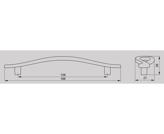 Ручка скоба для мебели Валмакс FS-188 128, 128 мм, бронза старая (ТЗ). - 1