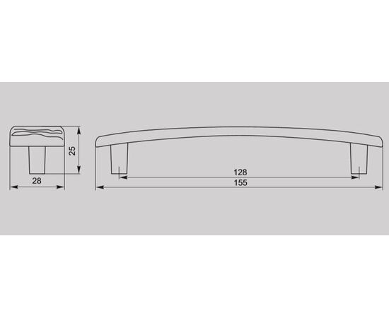 Ручка скоба для мебели Валмакс FS-189 128 Cr, 128 мм, хром глянцевый (ТЗ). - 1