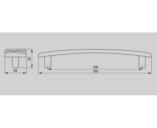 Ручка скоба для мебели Валмакс FS-189 128, 128 мм, бронза старая (ТЗ). - 1