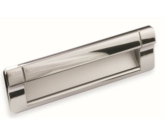 Ручка ракушка для мебели Валмакс FR-006 128 Cr, 128 мм, хром глянцевый светлый (ТЗ).