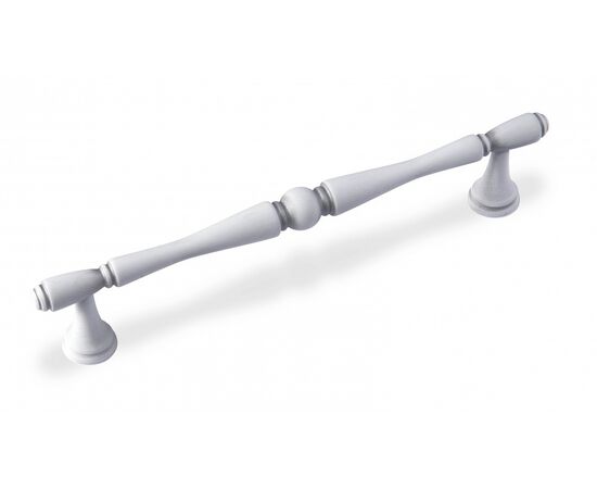 Ручка скоба для мебели Валмакс FS-195 128, 128 мм, серебро прованс 9003 белый матовый (ТЗ).