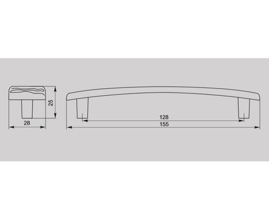 Ручка скоба для мебели Валмакс FS-189 128, 128 мм, золото прованс 1013 жемчужно-белый матовый (ТЗ). - 1