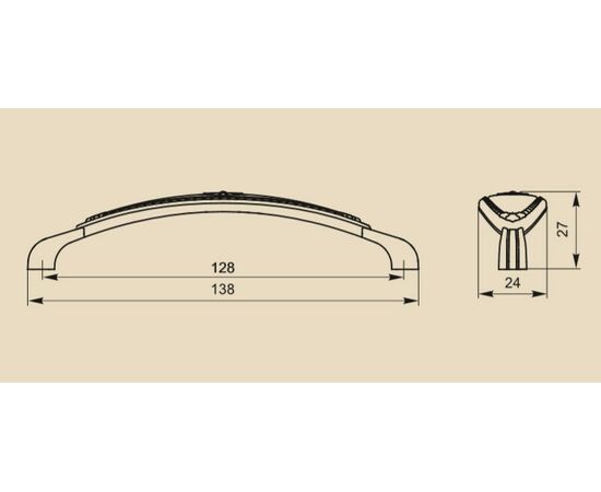 Ручка скоба для мебели Sagittario FS-138 128 Cr, 128 мм, хром матовый/белый. - 3