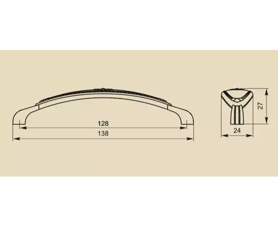 Ручка скоба для мебели Sagittario FS-138 128 Cr, 128 мм, хром матовый/белый. - 4
