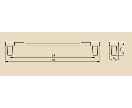 Ручка-скоба FS-125 128 Cr глянцевый (ТЗ) - 1