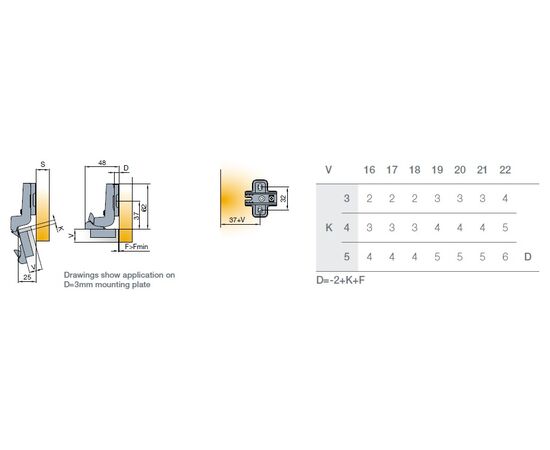 242-0979-054-00 Петля B-type i3 с доводчиком Glissando 110/45/15 мм - 6