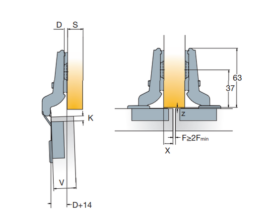 249-7302-050-TL Петля B-Type для толстых фасадов 93/52/10 мм - 5