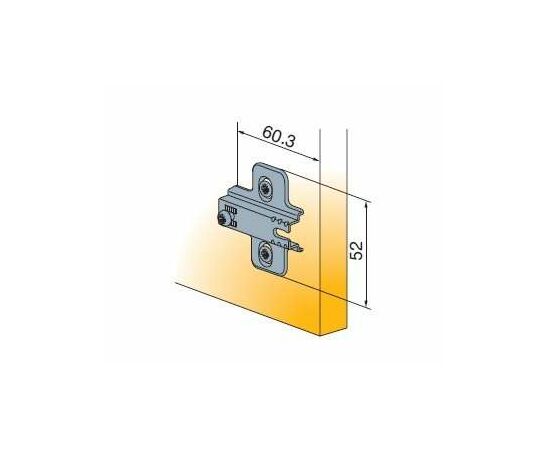 244-0L29-050-N1 Монтажная планка петли B-Type F0 мм под шурупы - 2
