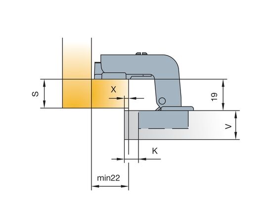 248-0V66-050-00 Петля B-type для фальшпаней 110/48/0 мм - 2