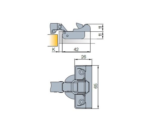 242-0998-054-00 Петля S-type i3 с доводчиком Glissando 110/48/15 мм - 6