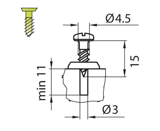 244-0L98-050-00 Монтажная планка петли - 7