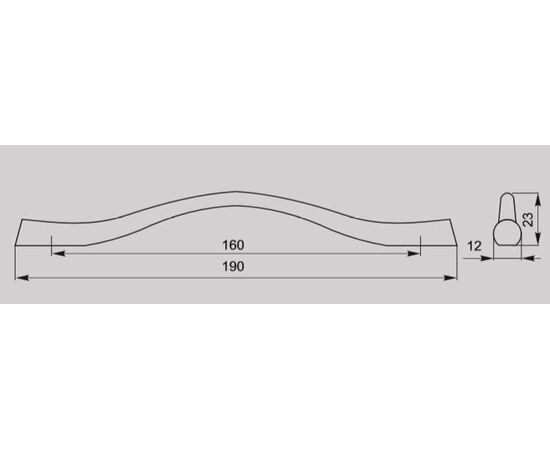 Ручка скоба для мебели Валмакс FS-073 160 Cr, 160 мм, хром матовый (ТЗ). - 1