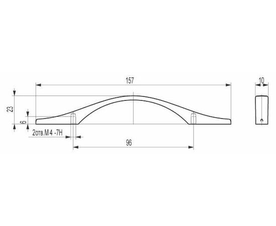 Ручка скоба для мебели Валмакс FS-066 096 Cr, 96 мм, хром матовый (ТЗ). - 1