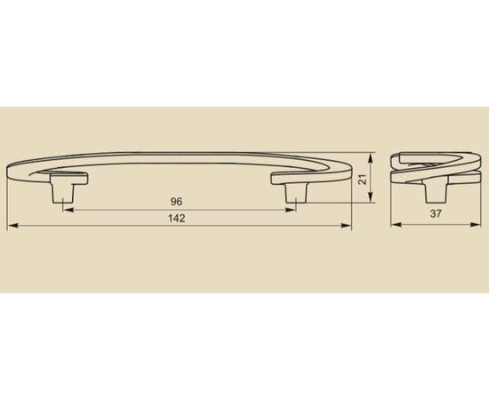 Ручка скоба для мебели Sagittario FS-160 096 Cr, 96 мм, хром глянцевый (ТЗ) - 1