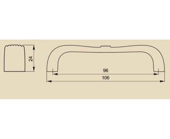 Ручка скоба для мебели Sagittario FS-190 096 Cr, 96 мм, хром глянцевый (ТЗ). - 1