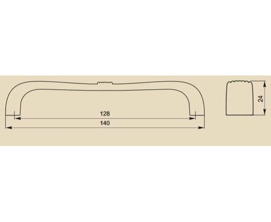 Ручка скоба для мебели Sagittario FS-190 128, 128 мм, серебро прованс 9003 белый матовый (ТЗ) - 1