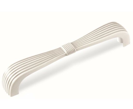 Ручка скоба для мебели Sagittario FS-190 128, 128 мм, серебро прованс 9003 белый матовый (ТЗ)