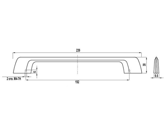 Ручка скоба для мебели Sagittario FS-106 192 Cr, 192 мм, хром глянцевый. - 1