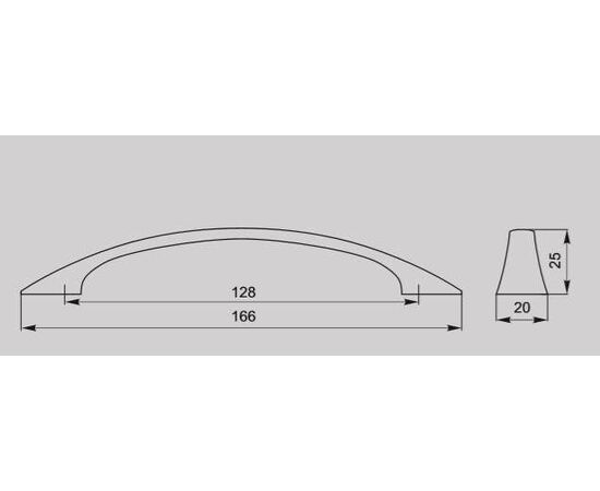 Ручка скоба для мебели Валмакс FS-046 128 Cr, 128 мм, хром матовый (ТЗ). - 1