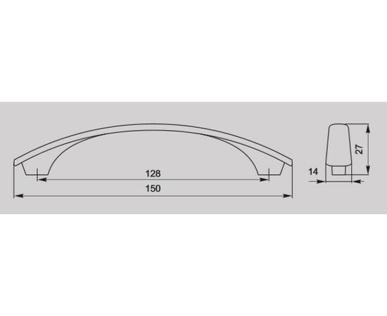 Ручка скоба для мебели Валмакс FS-059 128 Cr, 128 мм, хром глянцевый (ТЗ). - 1