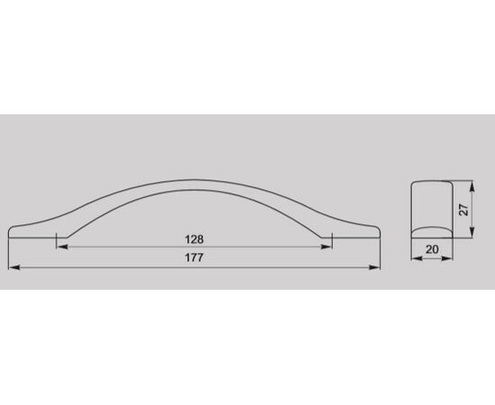 Ручка скоба для мебели Валмакс FS-065 128 Cr, 128 мм, хром матовый (ТЗ). - 1