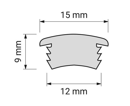 Профиль для LED  ленты PVC COVER (пластиковый) арт.PROFIL-COVER-OP-5M - 1
