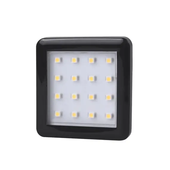 SQUARE2-CZ-60K-01W Светильник LED SQUARE 2, 1,5W 12VDC 16LED 6000К, провод 2 м, черный