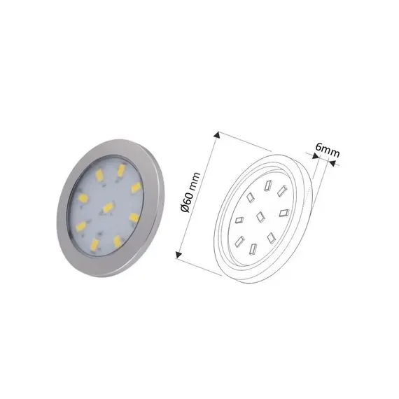 ORBIT-XL-BI-60K-01W Светильник LED ORBIT XL 3,0W 12VDC 9LED 6000К, провод 2 м, белый - 1