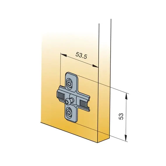 244-0847-050-00 Монтажная планка петли MINI F3 мм с винтами 6,3х13 мм - 6