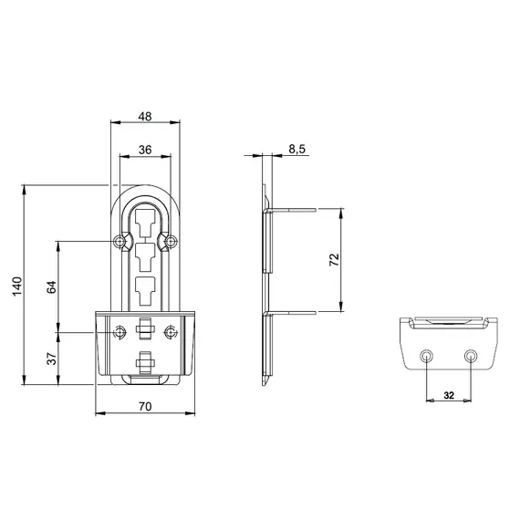 3366.A00.30 Стяжка кроватная (планка) 140*34 мм - 3