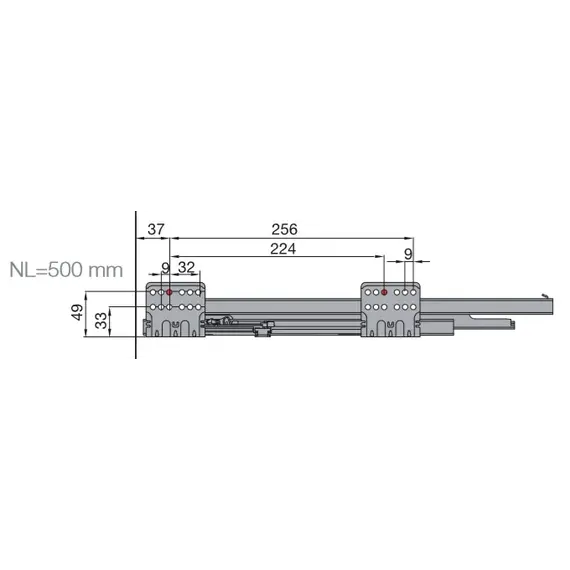 655-8H50-185-00 Выдвижной ящик Tekform slimline DW182 500 мм, цвет антрацит - 3