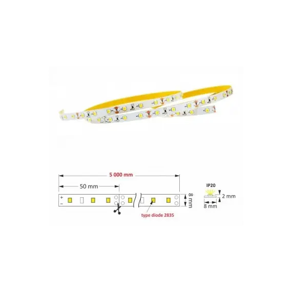 R-2835-300-20-40K-03 LED лента PREMIUM 300 LED 2835 IP20 8 мм 4000К 30W/5m - 2