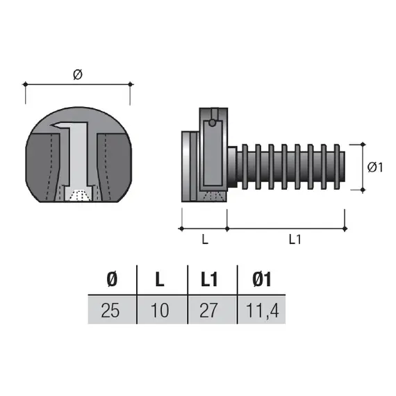 SI30PNE Соединитель, пластик черный - 2