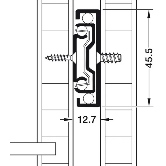 621-4535-068-00 Направляющие шариковые, полное выдвижение, 45кг, h=45мм, L=350, без доводчика, черный, толщина металла 1мм - 2