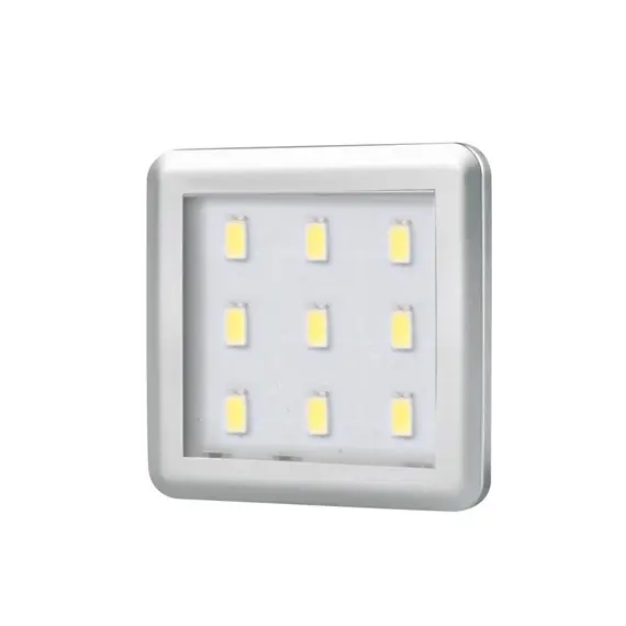 SQUARE3-AL-60K-01W Светильник LED SQUARE 3, 2,5W 12VDC 9LED 6000К, провод 2 м, алюминий