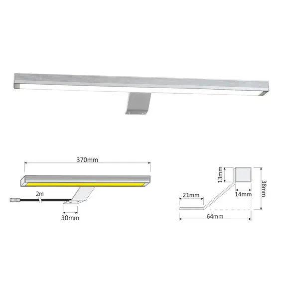 POLISTAR-40K-01W Светильник LED POLISTAR 6,5W 12VDC 4000К LED5630, провод 2 м, алюминий - 2