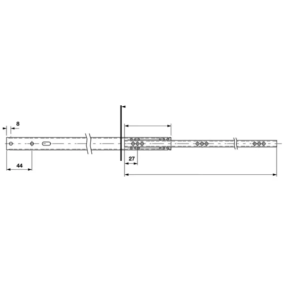 Направляющие шариковые, 17 мм, 450 мм, врезной монтаж, 3/4 выдв. 610-1745 - 1