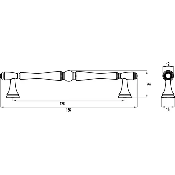 Ручка-скоба FS-195 128 серебро прованс/9003 белый матовый (ТЗ) - 1