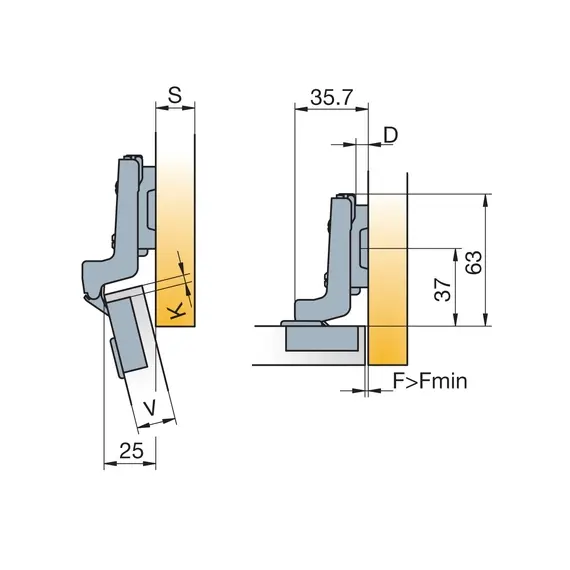 248-0G81-050-TL Петля B-type 110/45/15 мм - 4