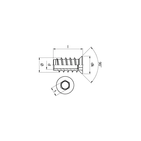 312A008020Z Футорка метал. М8 Х 20 - 1