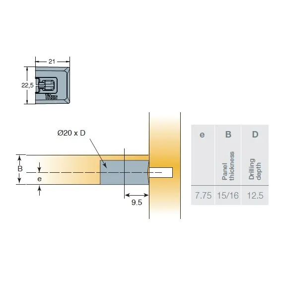 006621-861-001 Эксцентрик SYSTEM 6 Wedgefix Quickfit 16 мм, шлиц сверху, серебро - 1