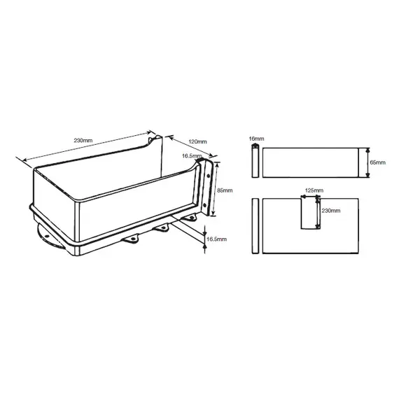 655-8039-185-00 Вырез под сифон 85 мм для ящика SDWD Tekform Slimline, антрацит - 2